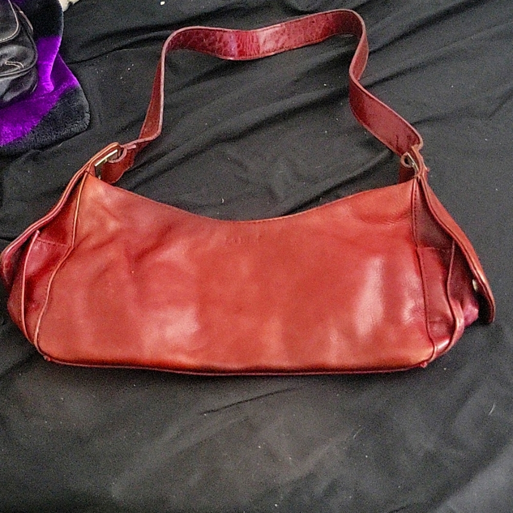 Womens la diva leather italian purse genuine burgundy
